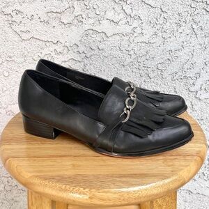 Tahari Black Langley Pointed Tassel Loafers